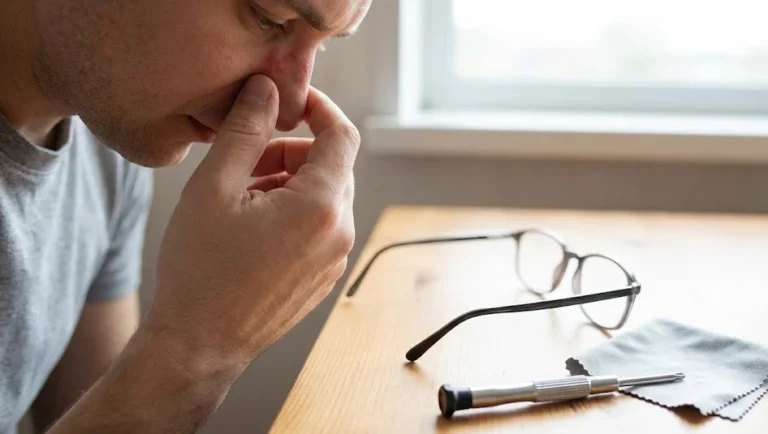 Glasses leave marks on nose